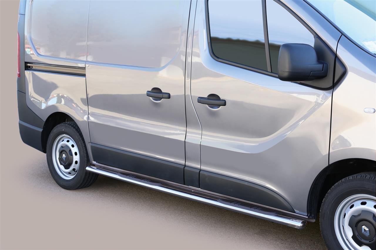 TUBES MARCHE PIEDS OVALE INOX Ø 76 RENAULT TRAFIC L1 2014+