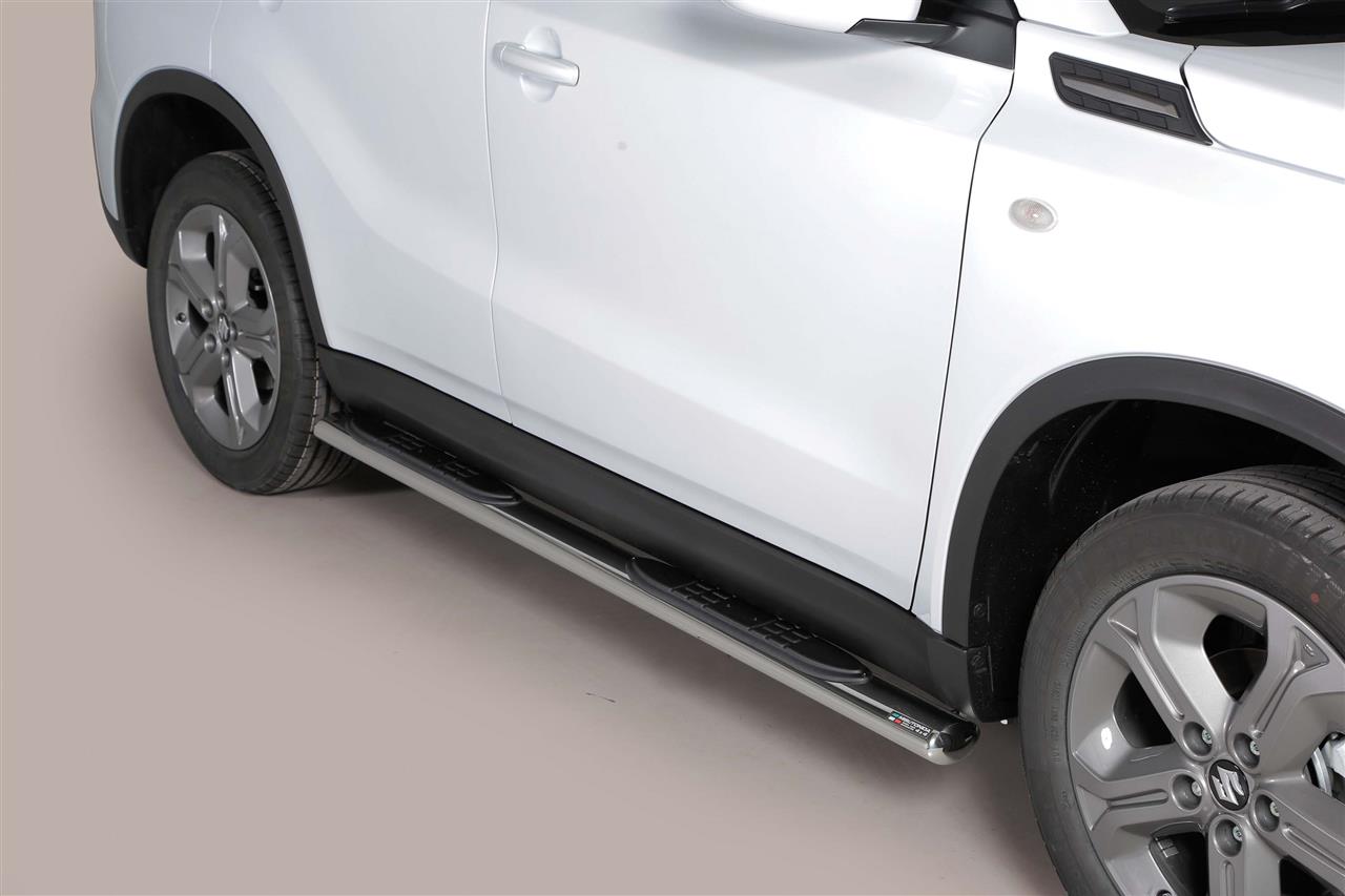 TUBES MARCHE PIEDS OVALE INOX Ø 76 SUZUKI VITARA 2015+