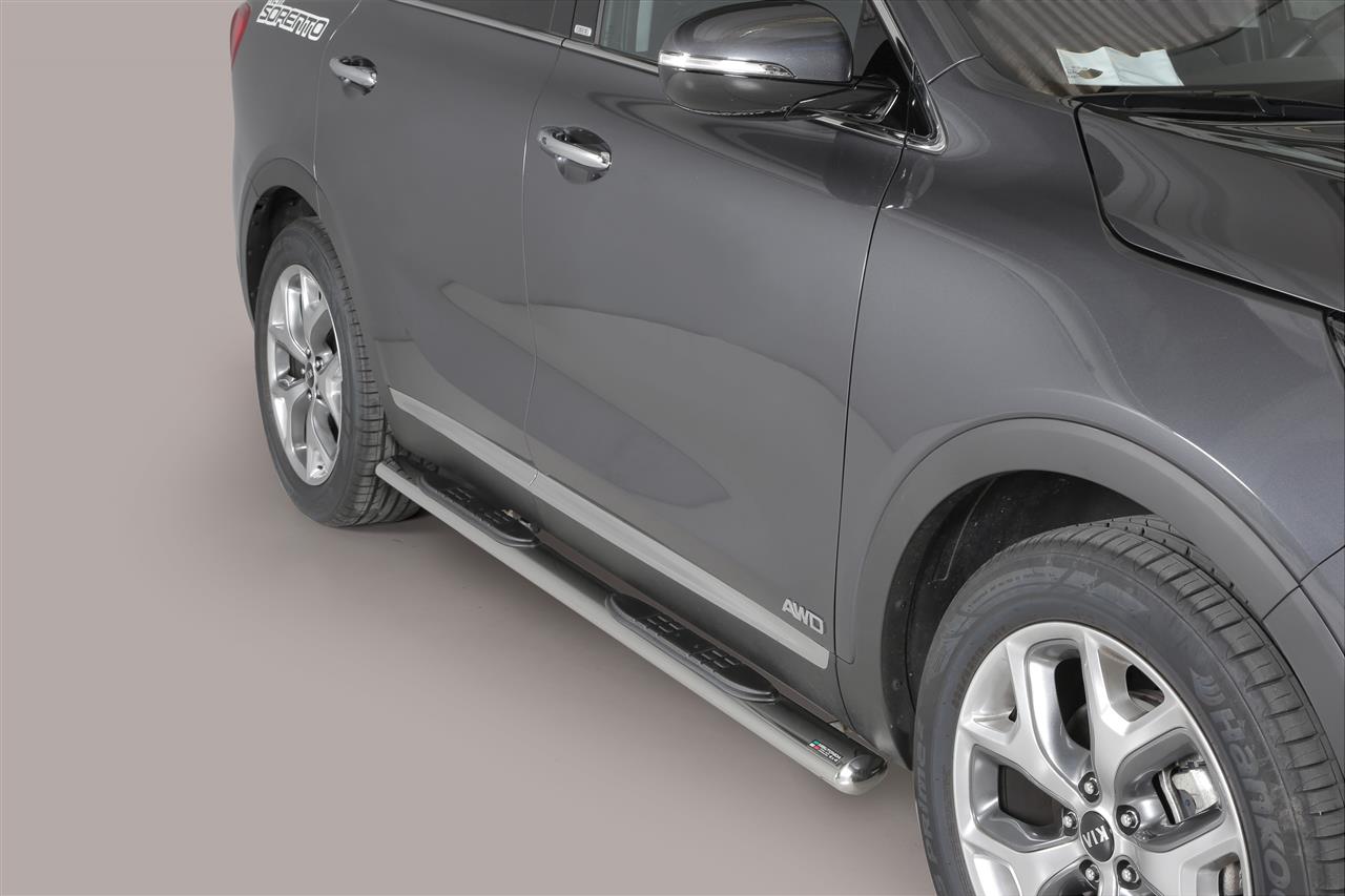 TUBES MARCHE PIEDS OVALE INOX Ø 76 KIA SORENTO 2015/2018
