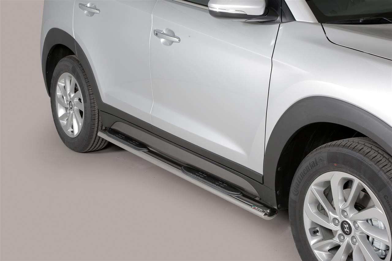 TUBES MARCHE PIEDS OVALE INOX Ø 76 HYUNDAI TUCSON 2015+