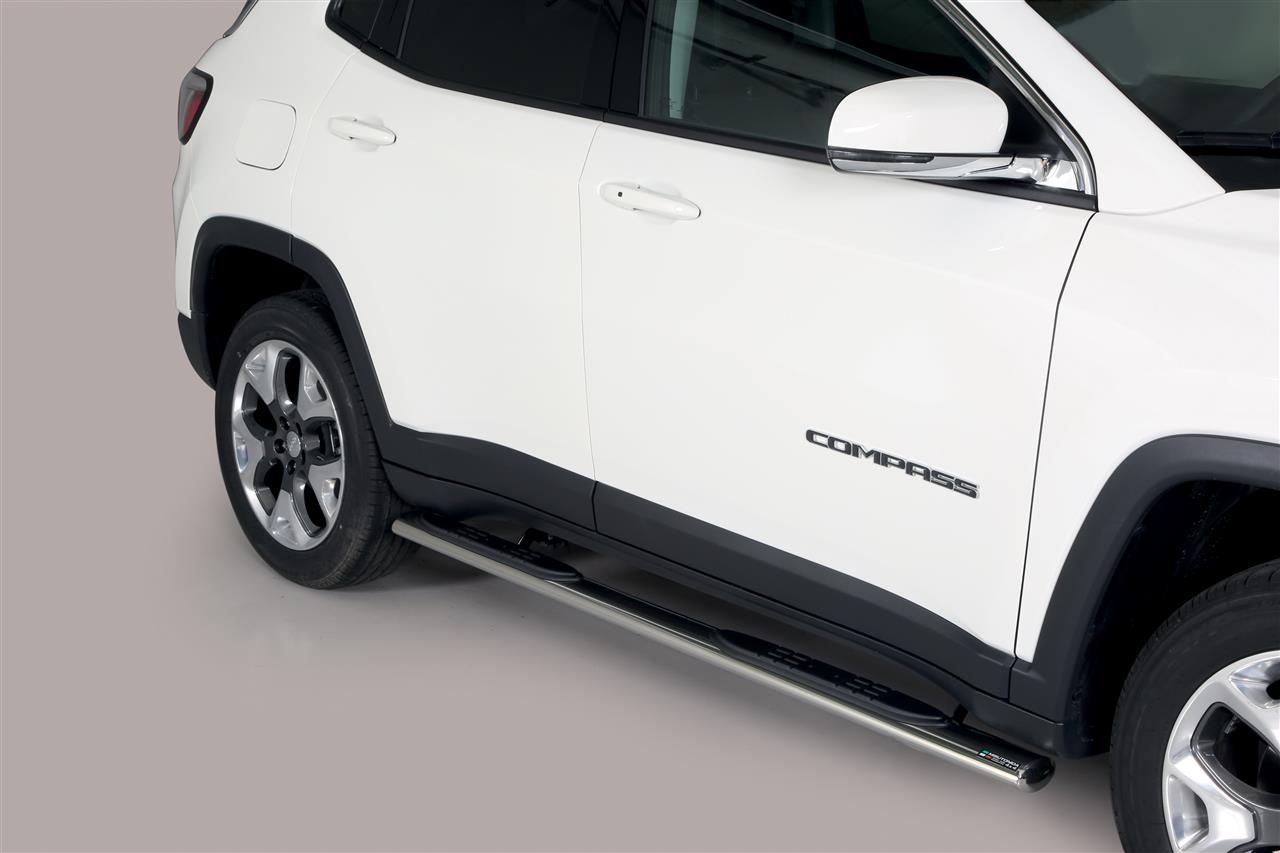 TUBES MARCHE PIEDS OVALE INOX Ø 76 JEEP COMPASS 2017+