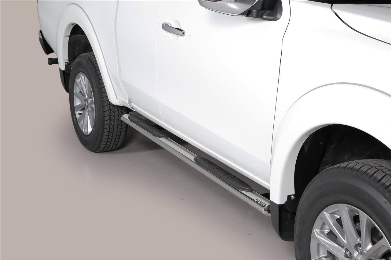TUBES MARCHE PIEDS OVALE INOX Ø 76 MITSUBISHI L200 CLUB CAB 2016+