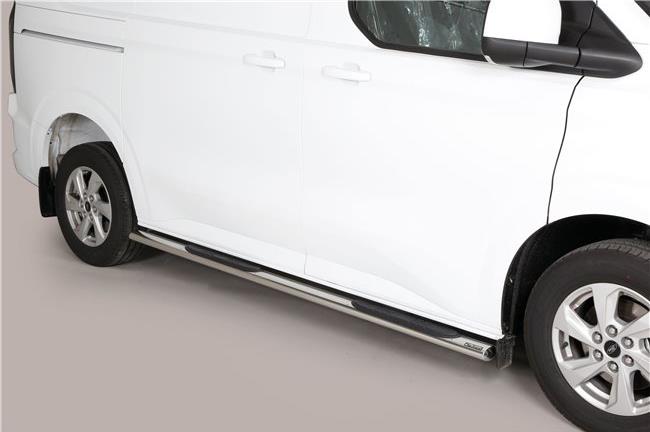 TUBES MARCHE PIEDS OVALE INOX Ø 76 FORD TRANSIT CUSTOM 2023+ L1