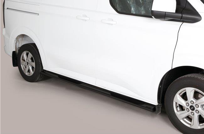TUBES MARCHE PIEDS OVALE NOIR Ø 76 FORD TRANSIT CUSTOM 2023+ L1