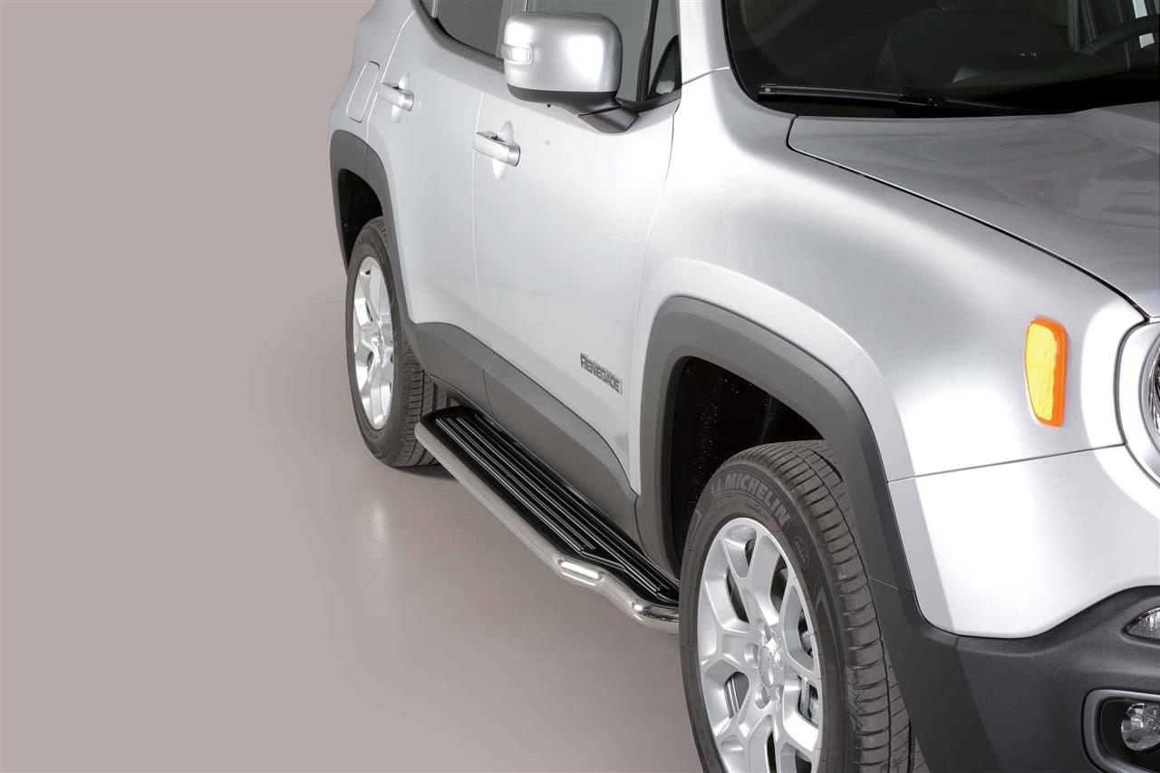 MARCHE-PIEDS INOX Ø50 JEEP RENEGADE 2014+ (TrailHawk inclus)