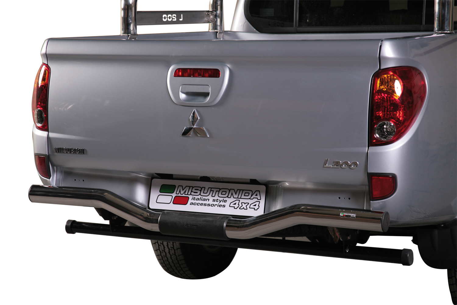 PARE CHOC ARRIERE INOX Ø 76 MITSUBISHI L200 2010/2014 DOUBLE CAB