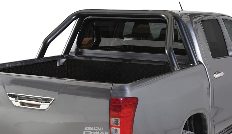 ROLL BAR INOX DOUBLE TUBE INOX Ø 76 NOIR ISUZU DMAX 2012/2020