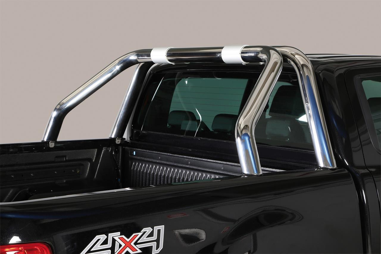 ROLL BAR INOX DOUBLE TUBE INOX NEW STYLE Ø 76 TOYOTA HILUX 2016+ DOUBLE CAB 