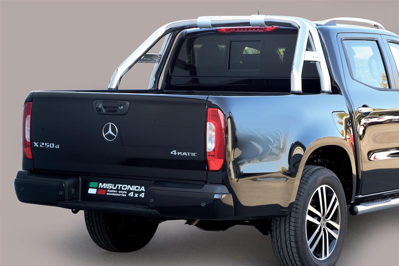 ROLL BAR INOX DOUBLE TUBE Ø 76 MERCEDES CLASSE X 2017+ AVEC PLAQUE LATERALE