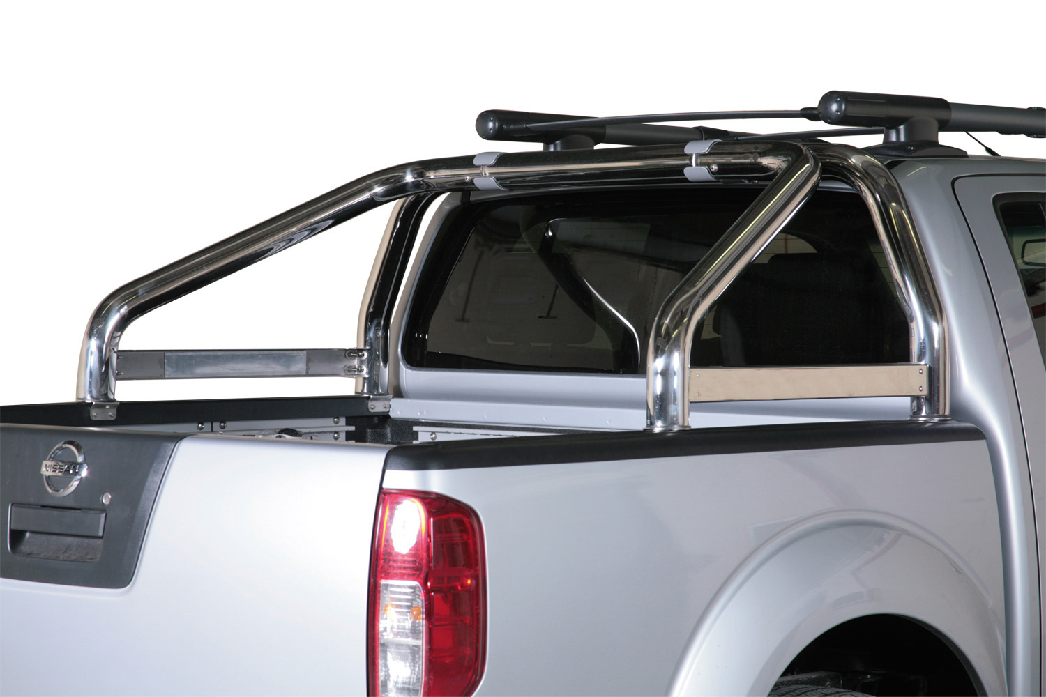 ROLL BAR INOX DBL TUBE Ø 76 NISSAN NAVARA 05/15 (fixation bord benne)