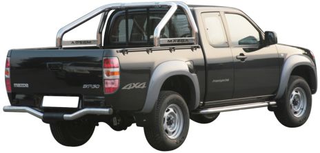 ROLL BAR INOX DBL TUBE Ø 76 MAZDA BT50 (fixation bord benne) 07/08
