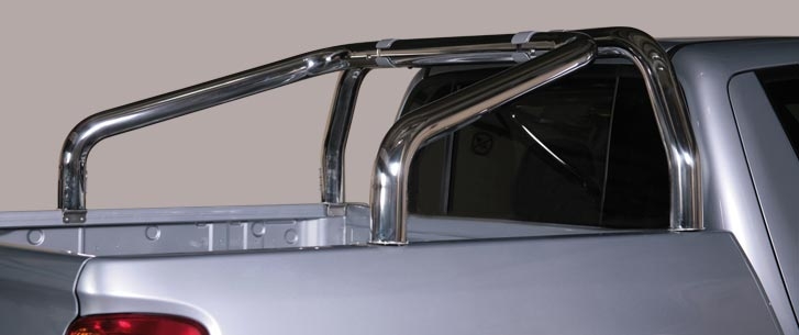 ROLL BAR INOX DBL TUBE Ø 76 MITSUBISHI L200 2010/2014 DOUBLE CAB (bord benne)