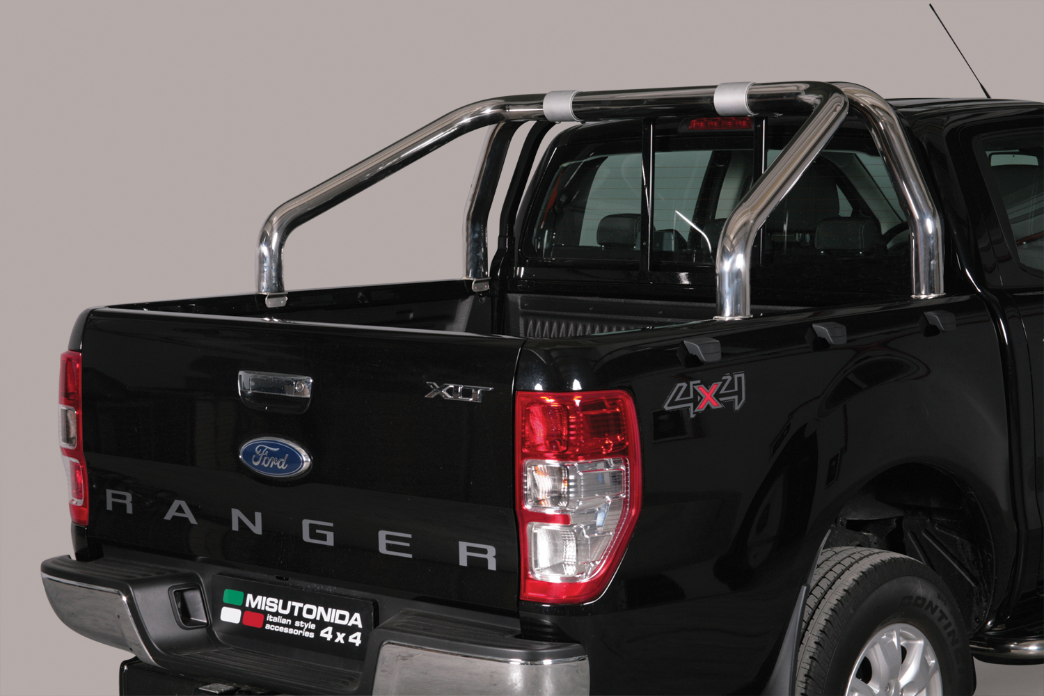 ROLL BAR INOX DBL TUBE Ø 76 FORD RANGER (fixation bord benne) 2012+