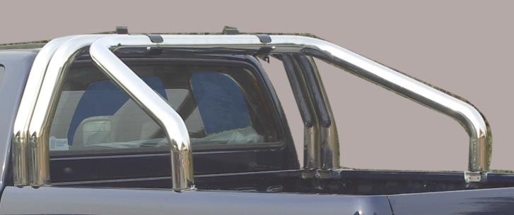 ROLL BAR INOX DBL TUBE Ø 76 FORD RANGER (fixation bord benne) 06/09