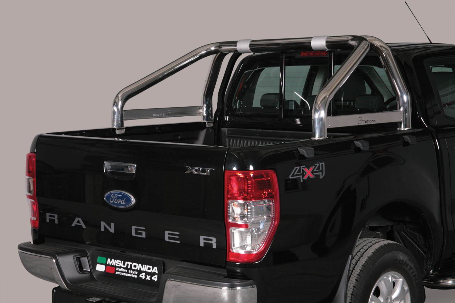 ROLL BAR INOX DOUBLE TUBE Ø 76 FORD RANGER 2012+ AVEC MARQUAGE