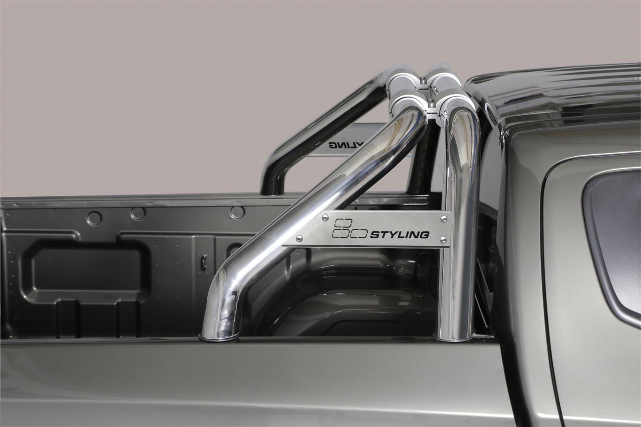 ROLL BAR INOX DOUBLE TUBE Ø 76 MITSUBISHI L200 2016+ DOUBLE CAB AVEC MARQUAGE
