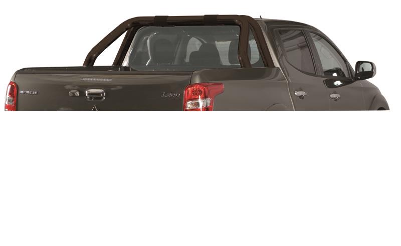 ROLL BAR NOIR DOUBLE TUBE Ø 76 MITSUBISHI L200 2016+ DOUBLE CAB AVEC MARQUAGE