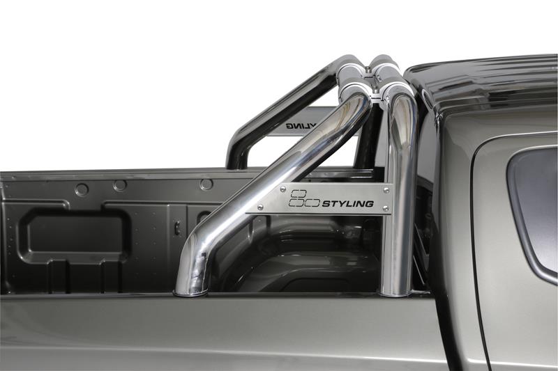 ROLL BAR INOX DBL TUBE Ø 76 MITSUBISHI L200 16+ CLUB CAB CAB AVEC MARQUAGE