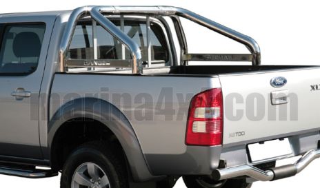 ROLL BAR INOX TRIPLE TUBES Ø 76 FORD RANGER 2007/2009 AVEC MARQUAGE