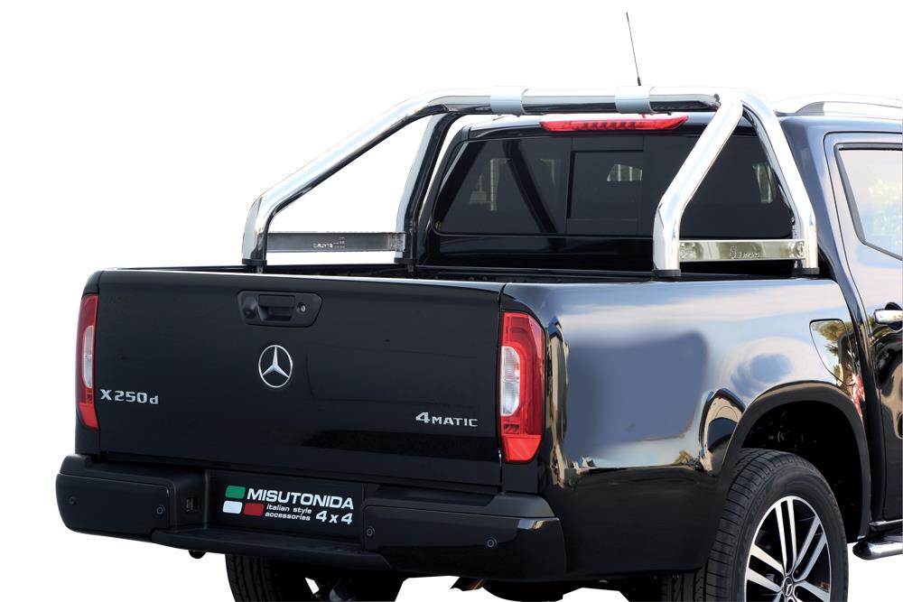 ROLL BAR INOX DOUBLE TUBE Ø 76 MERCEDES CLASSE X 2016+ AVEC MARQUAGE