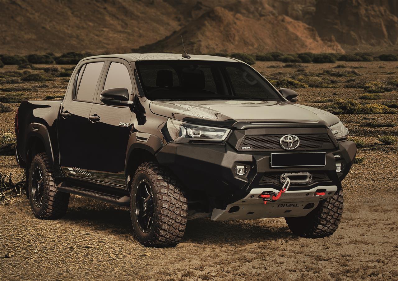 PARE CHOC AVANT ALUMINIUM 6MM TOYOTA HILUX 2021+ AVEC LEDS