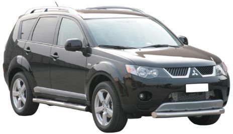 Tube Protection Avant Inox Ø76 Mitsubishi Outlander 2007+
