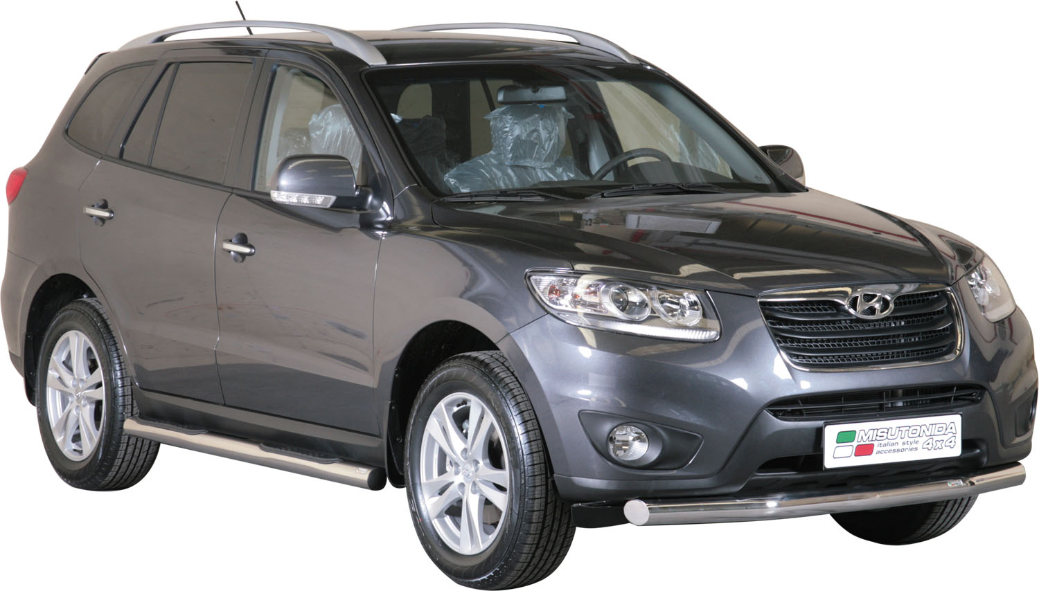 TUBE PROTECTION AVANT INOX  Ø 76 HYUNDAI SANTA FE 2010/2011