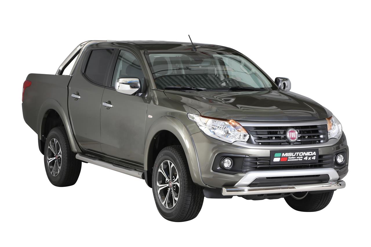 TUBE PROTECTION AVANT INOX THERMOLAQUE NOIR Ø 76 FIAT FULLBACK 2016+