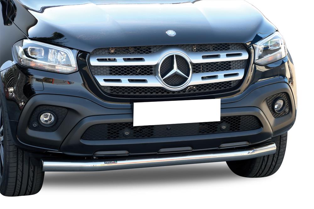 TUBE PROTECTION AVANT INOX Ø 76 MERCEDES CLASSE X 2017+ Thermolaqué noir