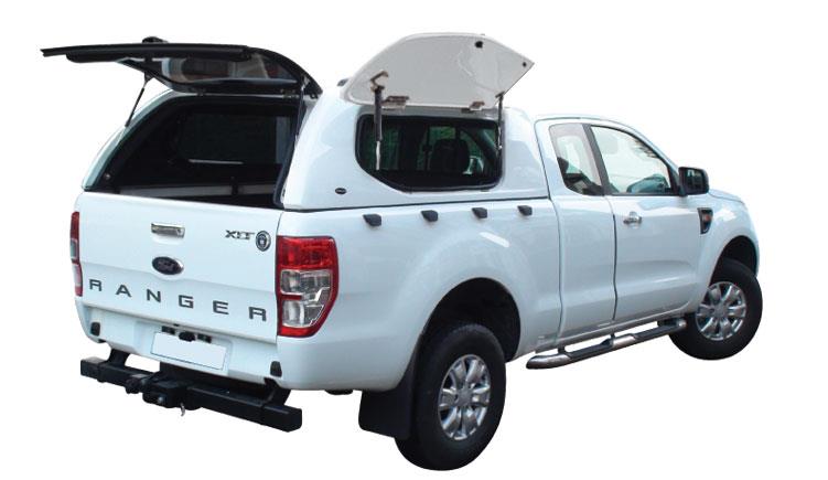 HARD TOP SLINE SP FORD RANGER 2012/2022 - DOUBLE CAB - PORTES LATERALES PAPILLON - BLANC 7VTA
