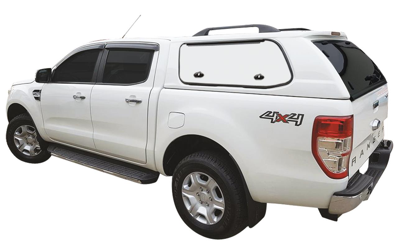 HARD TOP SLINE SP FORD RANGER 2012/2022 - DOUBLE CAB - PORTES LATERALES PAPILLON - NOIR JAYC