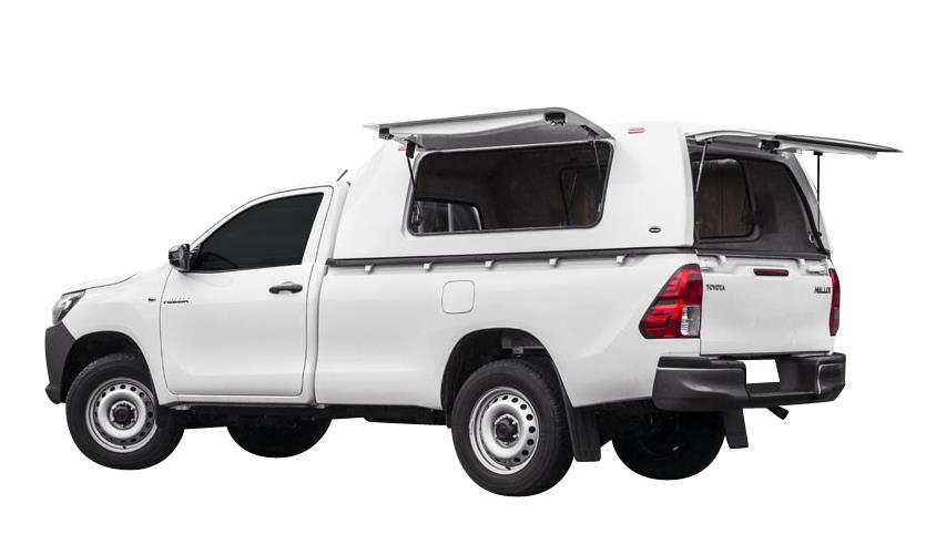 HARD TOP TOIT HAUT UTILITAIRE TOYOTA HILUX 2016+ SIMPLE CAB AVEC OUVERTURES LATERALES 