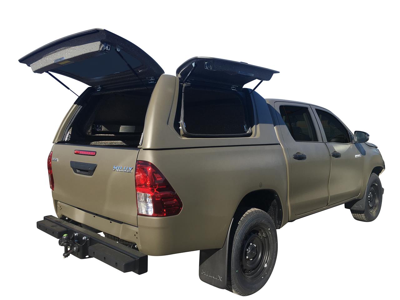 HARD TOP UTILITAIRE FB TOYOTA HILUX 2016+ DOUBLE CAB AVEC PORTES LATERALES PAPILLON - GRIS 1E7