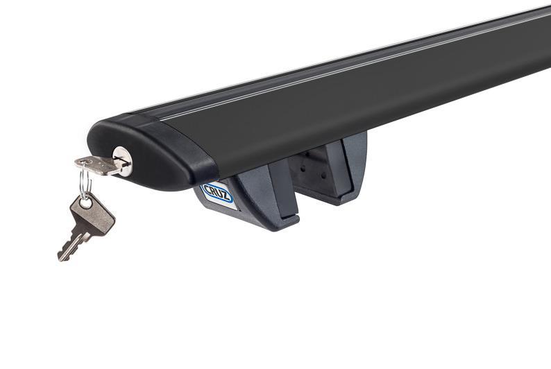 BARRES TRANSVERSALES AERODYNAMIQUES UNIVERSELLES 118CM PAIRE ALU NOIR