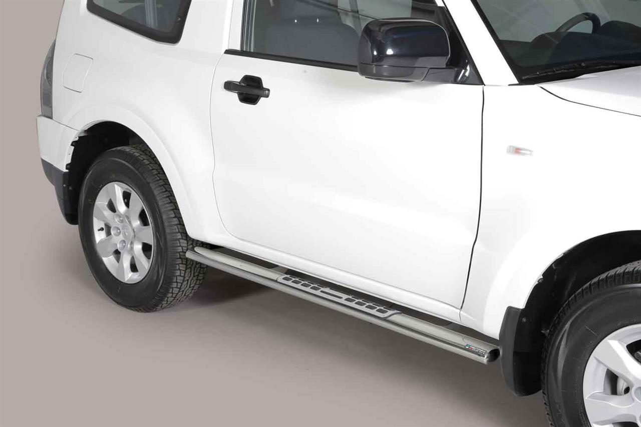 Tubes Marche Pieds Ovale Inox Design Mitsubishi Pajero 3Portes 2007+