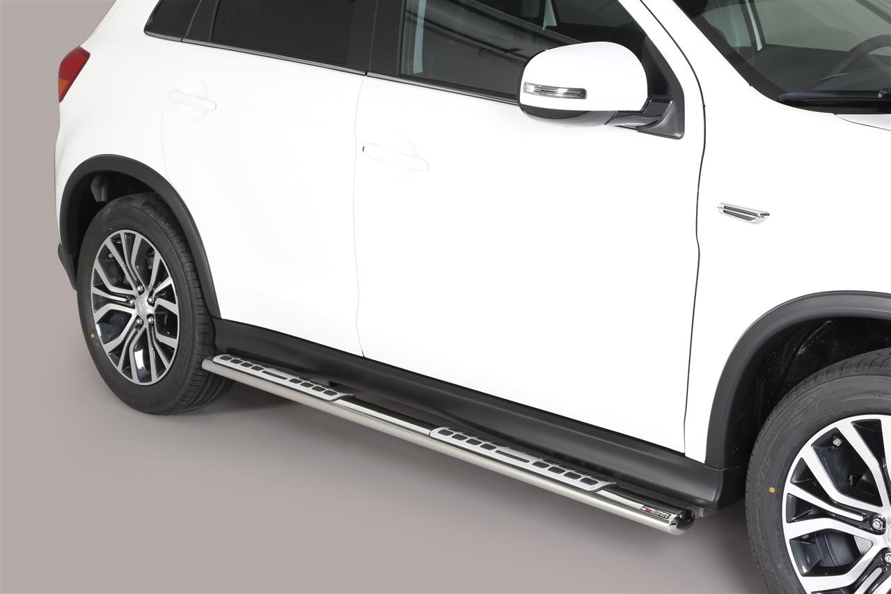 TUBES MARCHE PIEDS OVALE INOX DESIGN MITSUBISHI ASX 2010/2016 ET 2017+