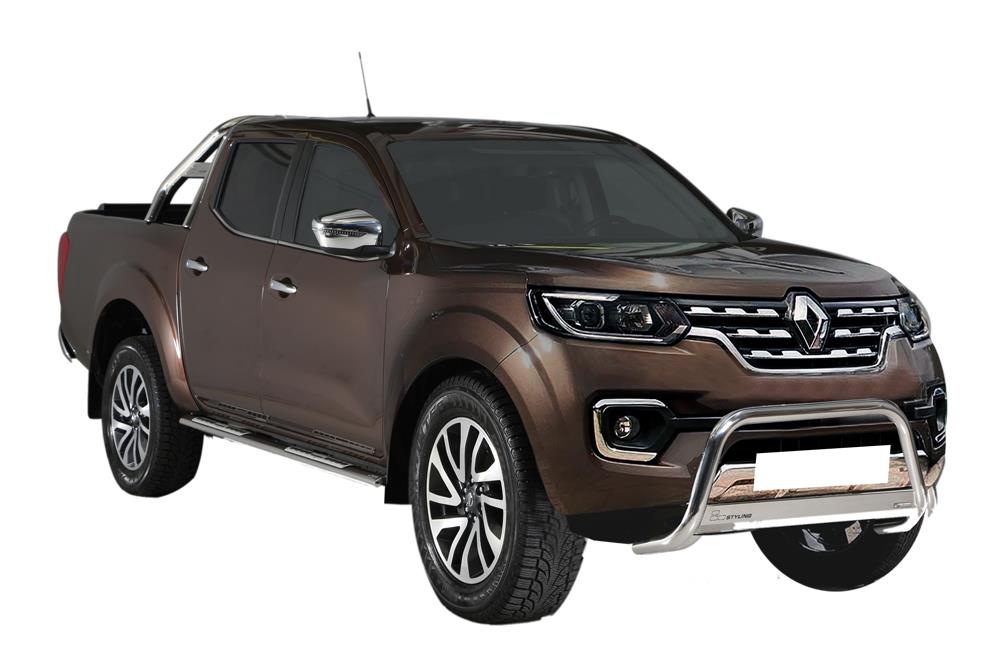 TUBES MARCHE-PIEDS OVALE NOIR DESIGN RENAULT ALASKAN 2016+ DOUBLE CAB