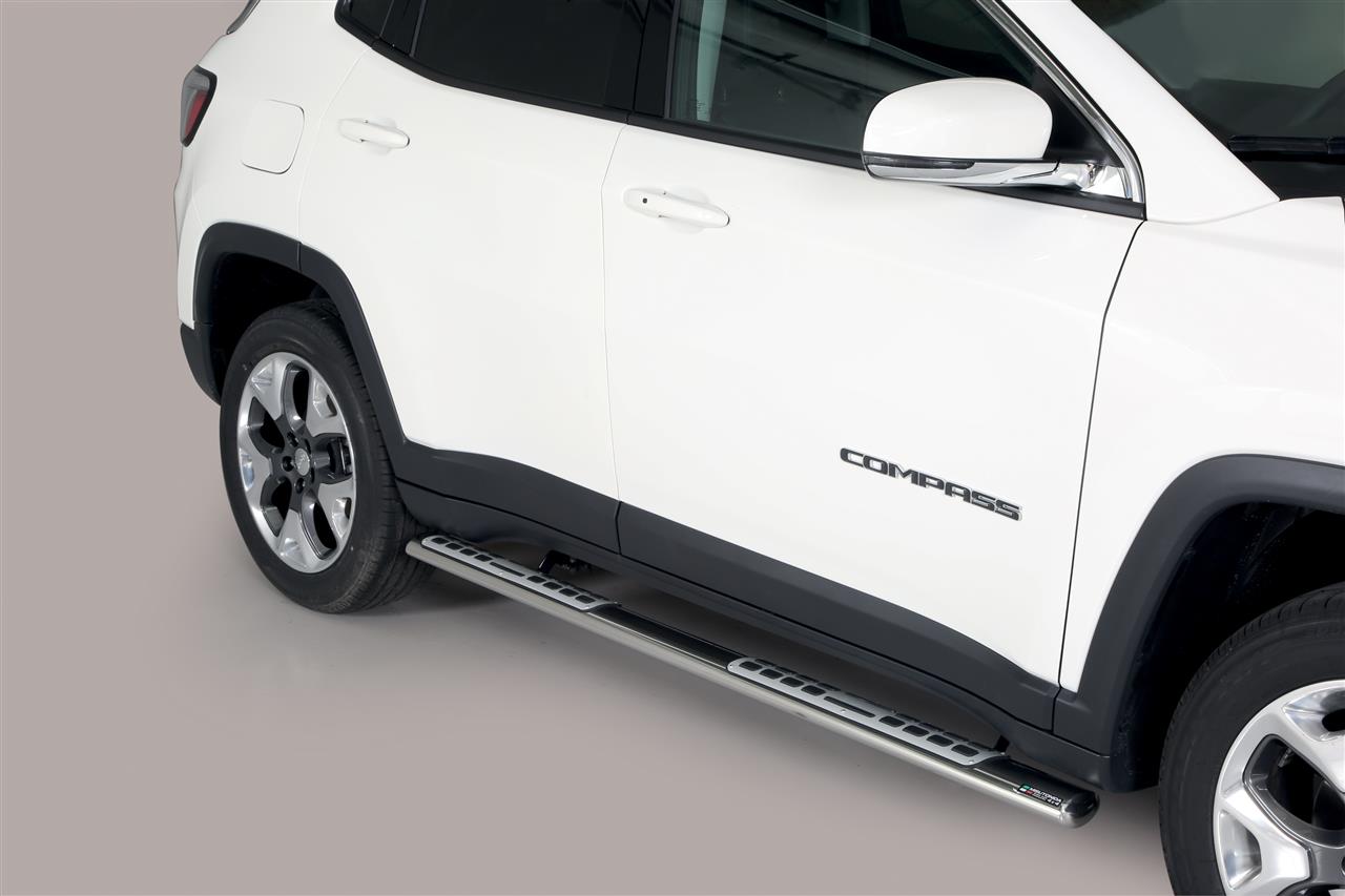 TUBES MARCHE PIEDS OVALE INOX DESIGN JEEP COMPASS 2017+