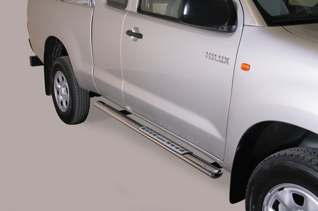 TUBES MARCHE PIEDS OVALE INOX DESIGN TOYOTA HILUX 2016+ EXTRA CAB