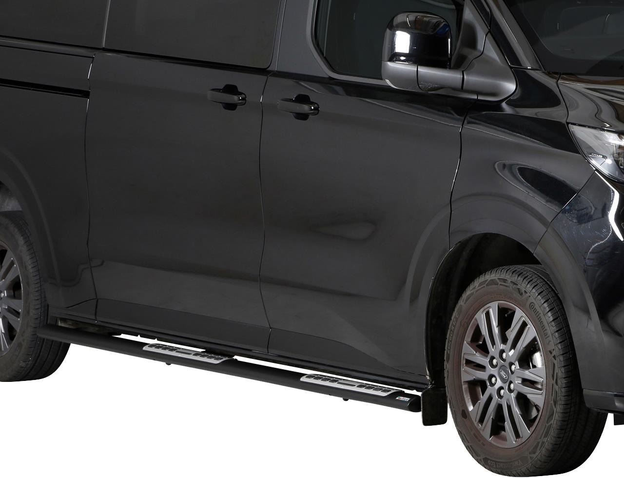 TUBES MARCHE PIEDS OVALE NOIR DESIGN FORD TRANSIT CUSTOM 01.2024+ L2