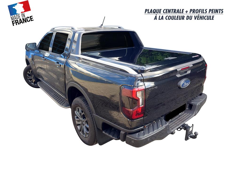 TONNEAU COVER ALUMINIUM RANGER 23+ DOUBLE CABINE COMPATIBLE ROLL BAR WILDTRACK A PEINDRE
