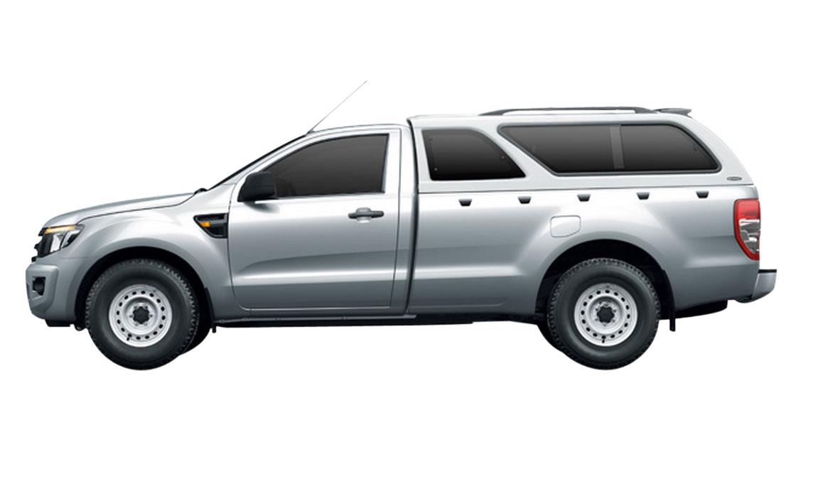 HARD TOP CARRYBOY FORD RANGER 2012/2023 - SIMPLE CAB - VITRES LATERALES COULISSANTES - NON PEINT