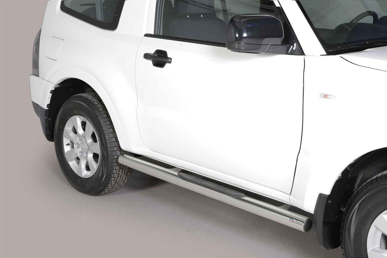 TUBES MARCHE PIEDS INOX Ø 76 MITSUBISHI PAJERO DID 2007+ 3 PORTES