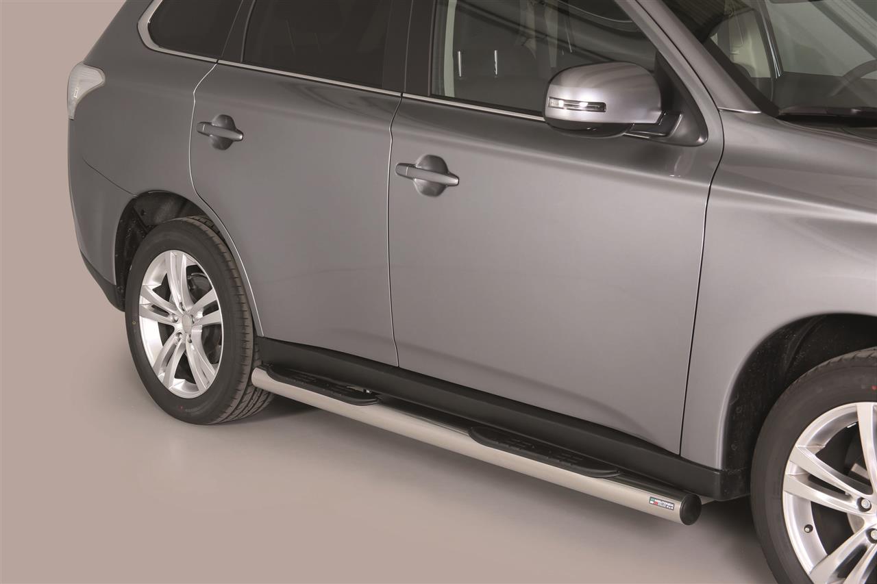 TUBES MARCHE PIEDS INOX Ø 76 MITSUBISHI OUTLANDER 2013+/2015+/2020+