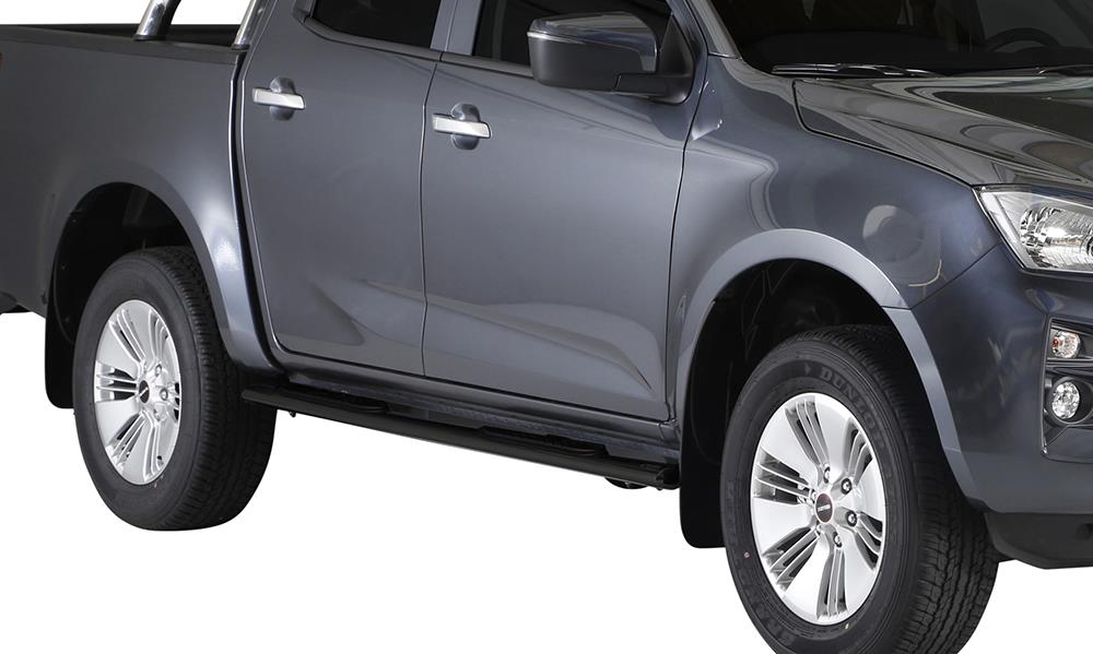 TUBES MARCHE PIEDS OVALE NOIR Ø 76 ISUZU DMAX 2020+ CREW CAB