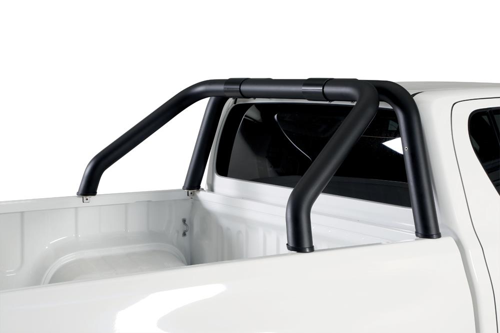 ROLL BAR INOX DOUBLE TUBE INOX NOIR NEW STYLE Ø76 TOYOTA HILUX 16+ DC/EC