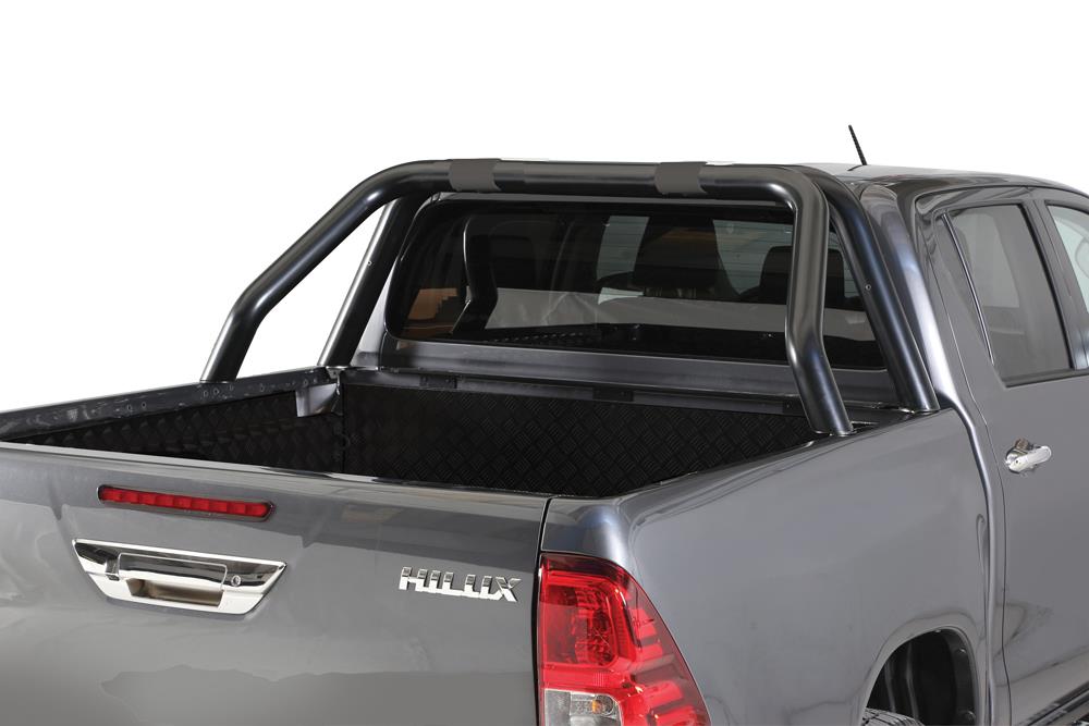 ROLL BAR INOX NOIR DOUBLE TUBE INOX Ø 76 RENAULT ALASKAN 2016+