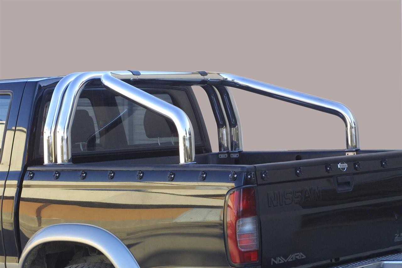 ROLL BAR INOX TRI TUBE Ø 76 NISSAN PICKUP 98/05 (fixation bord benne) 