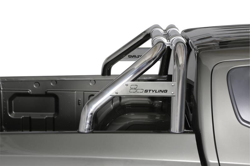 ROLL BAR INOX DOUBLE TUBE Ø 76 MITSUBISHI L200 2016+ DOUBLE CAB AVEC MARQUAGE