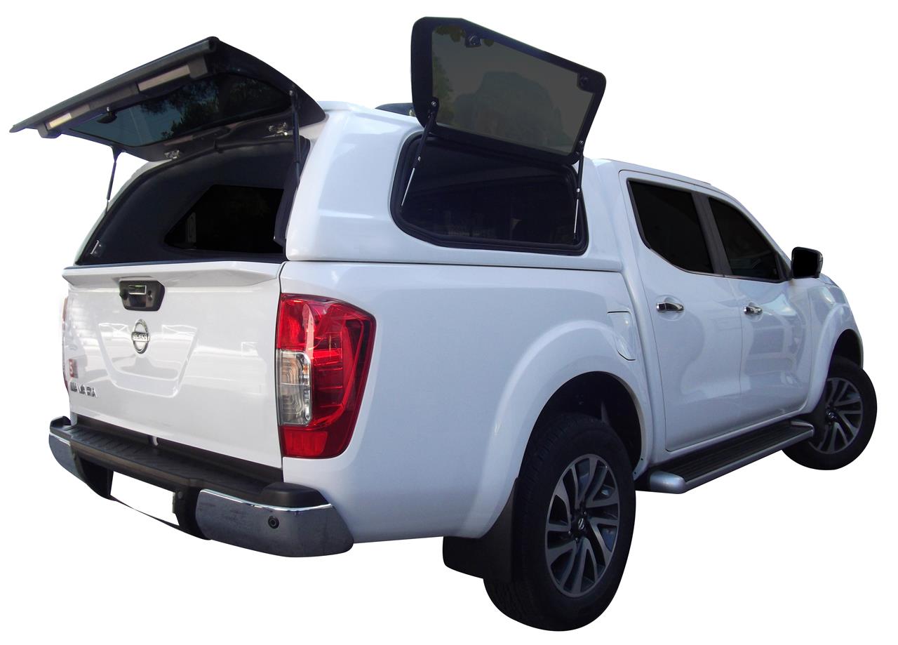 HARD TOP SLINE SV NISSAN NP300 2016+ DOUBLE CAB - VITRES LATERALES PAPILLON - NOIR GNO